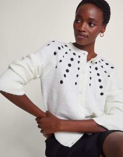Elle Embroidered Cardigan Ivory offers at £37.5 in Monsoon