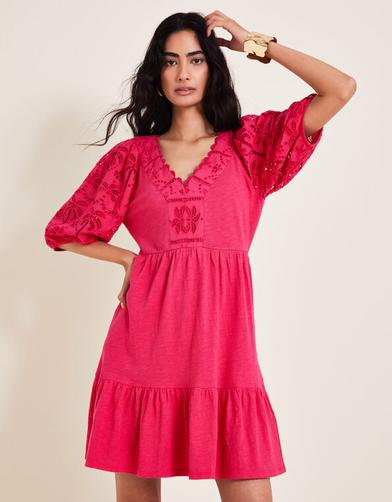 Skye Schiffli Dress Pink offers at £56.25 in Monsoon