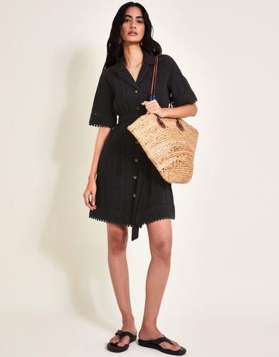 Amelia Shirt Dress Black offers at £56.25 in Monsoon
