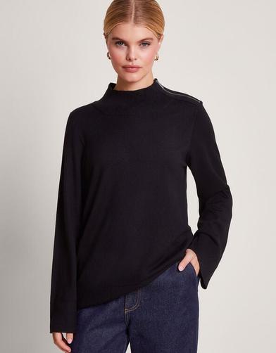 Zola Zip Neck Jumper Black offers at £22 in Monsoon