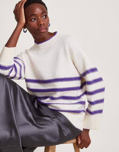 Sable Stripe Jumper Ivory offers at £26 in Monsoon