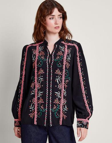 Fifi Embroidered Blouse Black offers at £32 in Monsoon