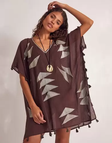 Patti Embroidered Kaftan Brown offers at £41.4 in Monsoon