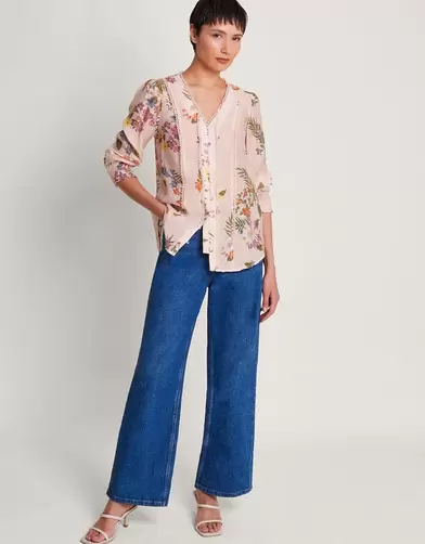 Jaquetta Floral Blouse Pink offers at £29.5 in Monsoon