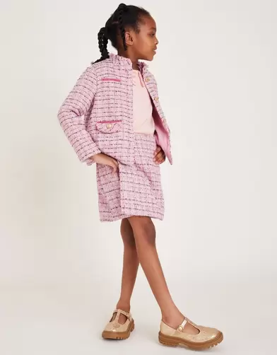 High Neck Tweed Jacket Pink offers at £17.5 in Monsoon