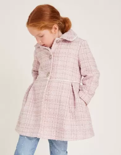 Tweed Collar Coat Pink offers at £37.5 in Monsoon