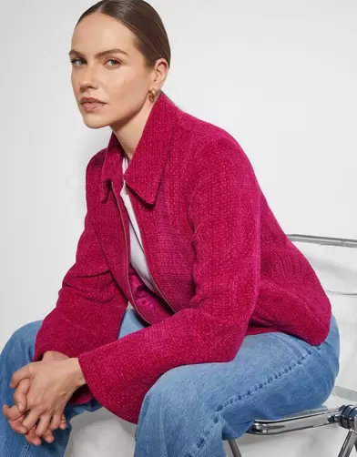 Teagan Tweed Crop Jacket Pink offers at £88 in Monsoon