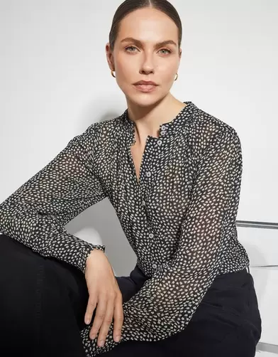 Arielle Sheer Ditsy Floral Blouse Black offers at £39.2 in Monsoon