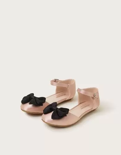 Contrast Bow Two Part Ballet Flats Pink offers at £16.8 in Monsoon