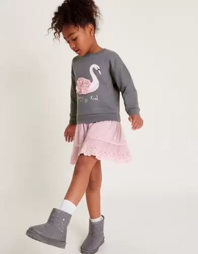 2-in-1 Swan Jumper Dress Grey offers at £26.6 in Monsoon