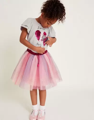 L'Amour Paris T-Shirt and Tulle Skirt Set Grey offers at £28 in Monsoon