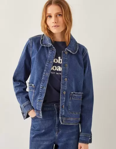 Sadie Ruffle Denim Jacket Blue offers at £47.2 in Monsoon