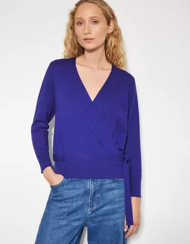 Riley Wrap Jumper Blue offers at £32.5 in Monsoon