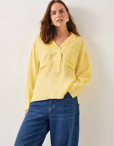 Tilda Textured Shirt Yellow offers at £39.2 in Monsoon