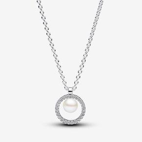Treated Freshwater Cultured Pearl & Pavé Collier Necklace offers at £95 in Pandora