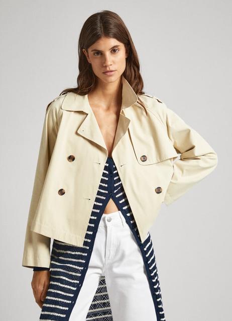 SHORT DOUBLE-BREASTED TRENCH COAT offers at £140 in Pepe Jeans