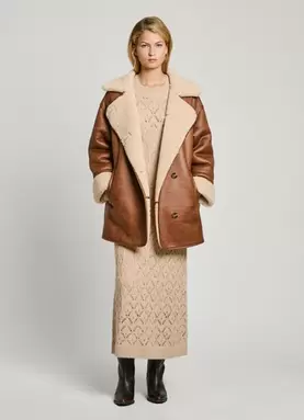 SUEDE EFFECT COAT offers at £105 in Pepe Jeans