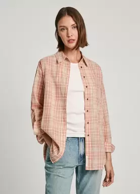 OVERSIZED FIT CHECKED SHIRT offers at £35 in Pepe Jeans