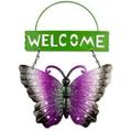 Glitter Butterfly Metal Welcome Sign - Purple offers at £2 in Poundland