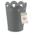Metal Heart Cut-Out Pot - Grey offers at £1.5 in Poundland