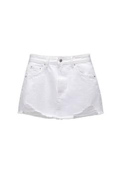 Ripped denim mini skirt offers at £22.99 in Pull & Bear