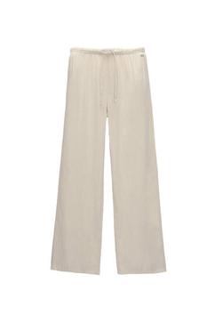 Rustic linen blend trousers offers at £25.99 in Pull & Bear