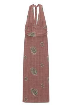Long printed halter neck dress offers at £35.99 in Pull & Bear