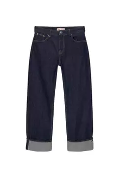 Straight-leg jeans with selvedge detail offers at £45.99 in Pull & Bear