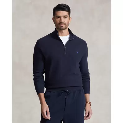 Mesh-Knit Cotton Quarter-Zip Jumper offers at £189 in Ralph Lauren