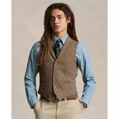 Herringbone Wool Waistcoat offers at £549 in Ralph Lauren