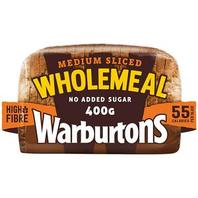 Warburtons Medium Sliced Wholemeal Bread 400g offers at £1 in Sainsbury's