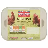 Sainsbury's British Free Range Eggs Medium x6 offers at £1.5 in Sainsbury's