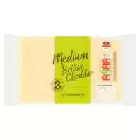 Sainsbury's British Medium Cheddar Cheese 400g offers at £3 in Sainsbury's