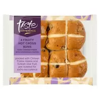 Sainsbury's Fruity Hot Cross Buns, Taste the Difference x4 280g offers at £1.5 in Sainsbury's