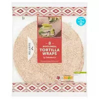 Sainsbury's Wholemeal Tortilla Wraps x8 512g offers at £1.25 in Sainsbury's