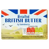 Sainsbury's British Butter, Unsalted 250g offers at £1.69 in Sainsbury's