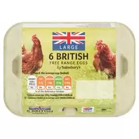 Sainsbury's British Free Range Eggs Large x6 offers at £1.85 in Sainsbury's