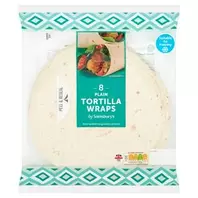 Sainsbury's Plain Tortilla Wraps x8 496g offers at £1.25 in Sainsbury's