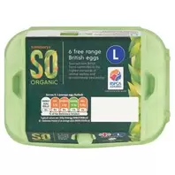 Sainsbury's Woodland Free Range Large Eggs, SO Organic x6 offers at £2.7 in Sainsbury's