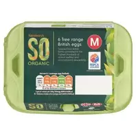 Sainsbury's Woodland Free Range Medium Eggs, SO Organic x6 offers at £2.5 in Sainsbury's