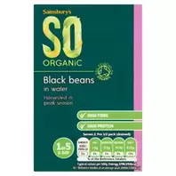 Sainsbury's Black Beans Carton, SO Organic 380g (230g*) offers at £1.05 in Sainsbury's