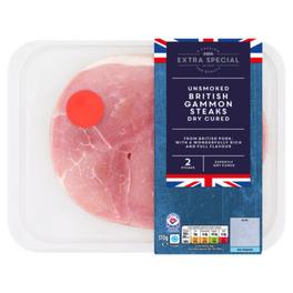 Dry Cured Gammon Steaks Unsmoked offers at £4.4 in Asda