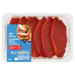 Sticky 6 Chinese Style Pork Loin Sizzle Steaks 600g offers at £4.5 in Asda