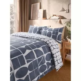 Grey Tranquility Block Geo Duvet Set - Double offers at £8.5 in Asda