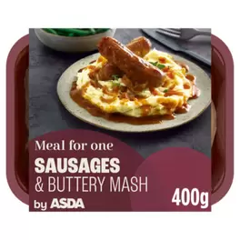 Meal For One Sausages & Buttery Mash 400g offers at £3.25 in Asda