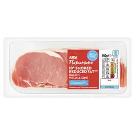 Flavoursome 10 Reduced Fat Smoked Bacon Medallions offers at £3.25 in Asda