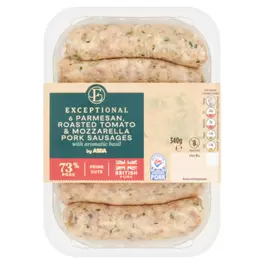 6 Parmesan Roasted Tomato & Mozzarella Pork Sausages 340g offers at £2.5 in Asda