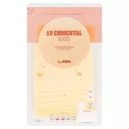 10 Sliced Emmental Cheese 250g offers at £2.55 in Asda