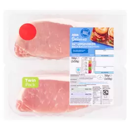 Delicious 24 Unsmoked Back Bacon Rashers 2 x 350g (700g) offers at £4 in Asda