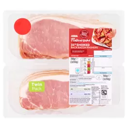 Flavoursome 24 Smoked Back Bacon Rashers 2 x 350g (700g) offers at £4 in Asda